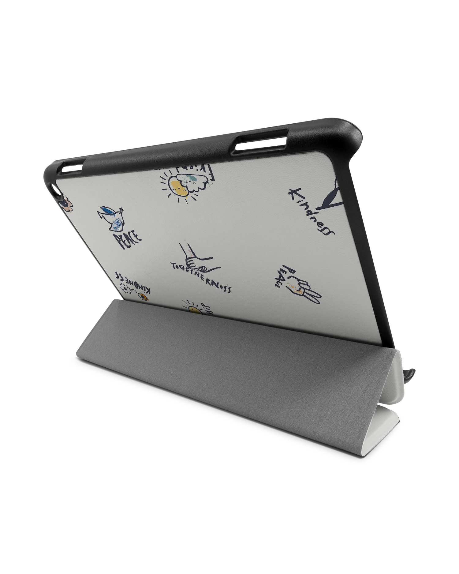 Peace And Love Tablet Smart Case für Amazon Fire HD 8 (2022), Amazon Fire HD 8 Plus (2022), Amazon Fire HD 8 (2020), Amazon Fire HD 8 Plus (2020): Aufgestellt im Querformat