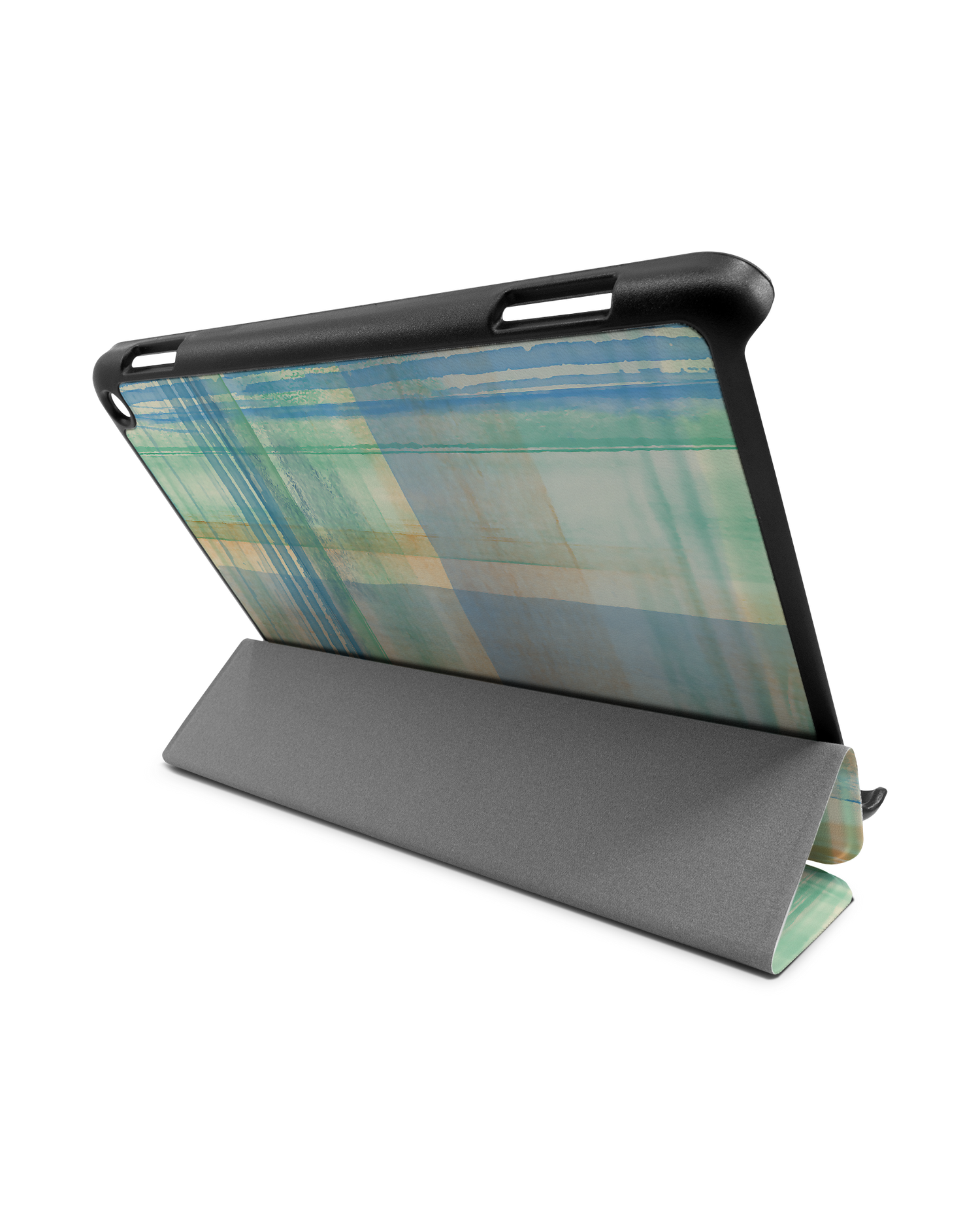 Washed Out Plaid Tablet Smart Case für Amazon Fire HD 8 (2022), Amazon Fire HD 8 Plus (2022), Amazon Fire HD 8 (2020), Amazon Fire HD 8 Plus (2020): Aufgestellt im Querformat