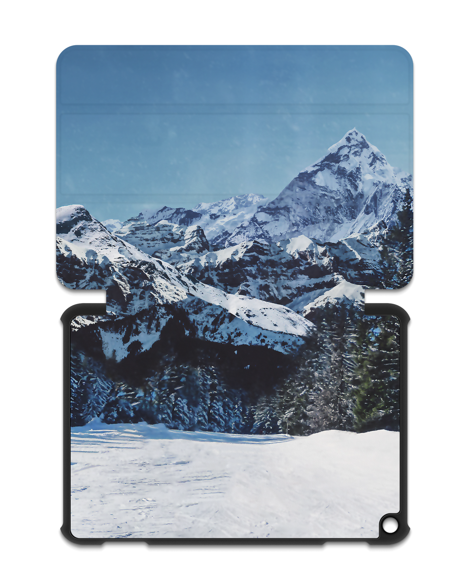 Winter Landscape Tablet Smart Case für Amazon Fire HD 8 (2022), Amazon Fire HD 8 Plus (2022), Amazon Fire HD 8 (2020), Amazon Fire HD 8 Plus (2020): Aufgeklappt
