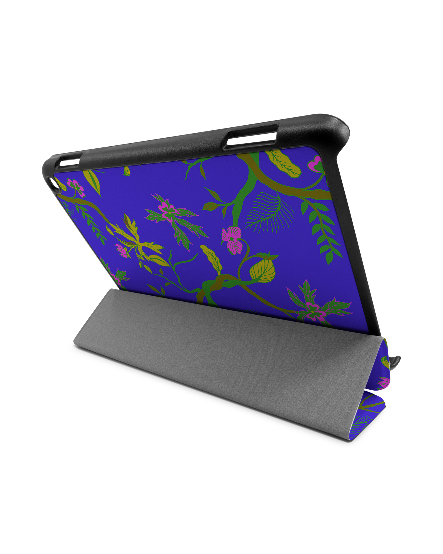 Ultra Violet Floral Tablet Smart Case für Amazon Fire HD 8 (2022), Amazon Fire HD 8 Plus (2022), Amazon Fire HD 8 (2020), Amazon Fire HD 8 Plus (2020): Aufgestellt im Querformat
