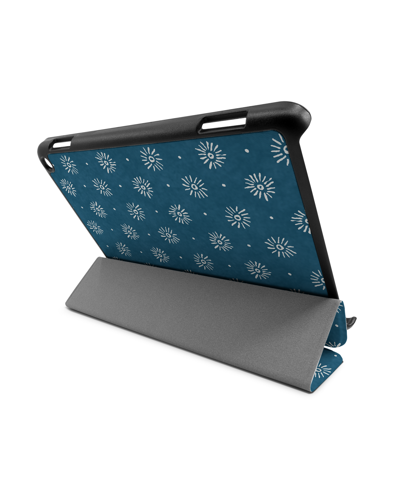 Indigo Sun Pattern Tablet Smart Case für Amazon Fire HD 8 (2022), Amazon Fire HD 8 Plus (2022), Amazon Fire HD 8 (2020), Amazon Fire HD 8 Plus (2020): Aufgestellt im Querformat